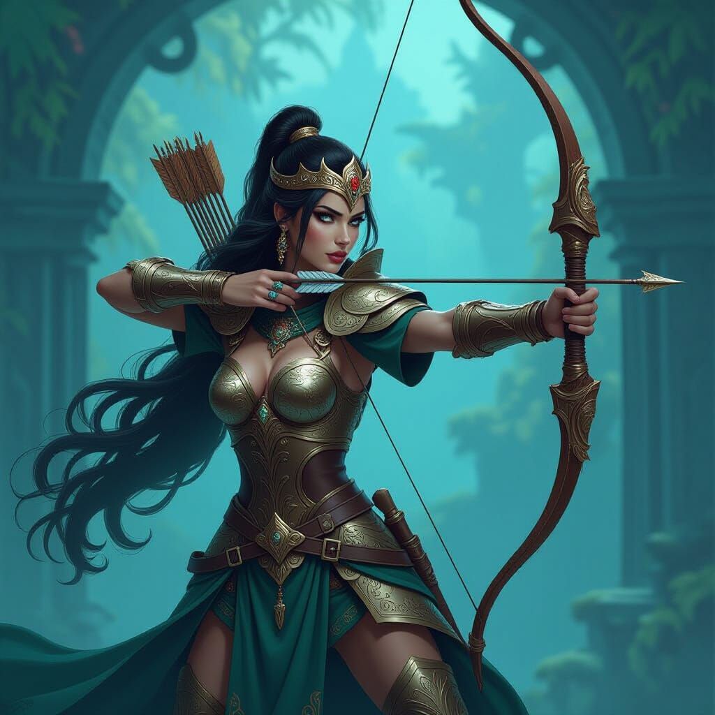 Regal Archer Queen in a Fantasy Setting