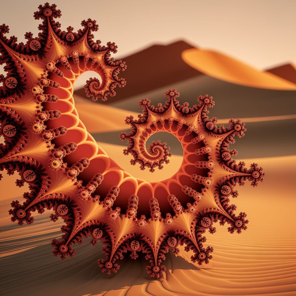 Warm Fractal Patterns in Desert Sunset Hues