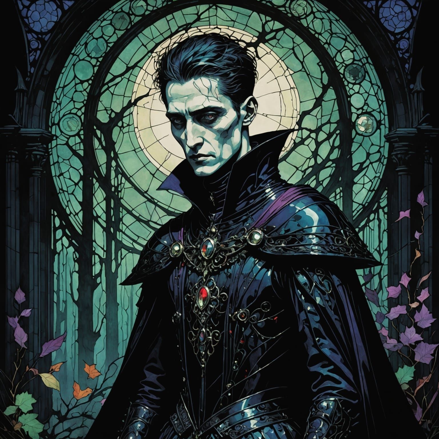 Fantastical Gothic Cityscape with Dystopian Elements