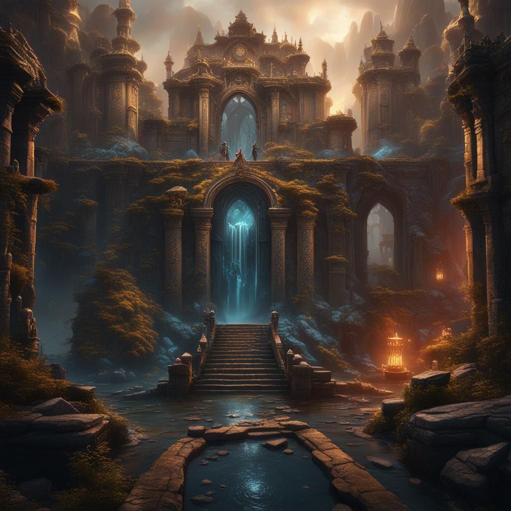 Fantastical Tears of Immortals in Matte Painting Style