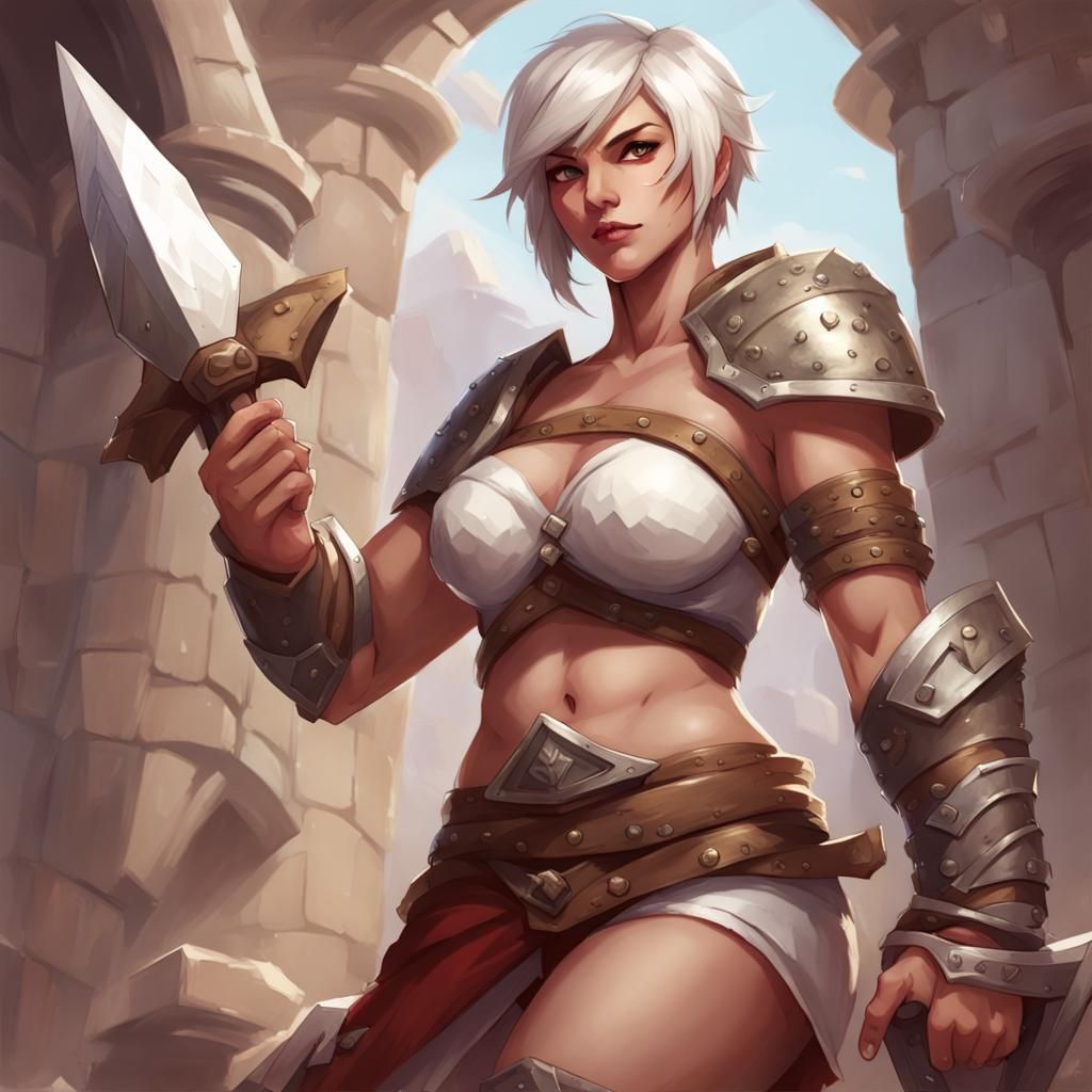 Riven as Medieval Gladiator in D&D Style