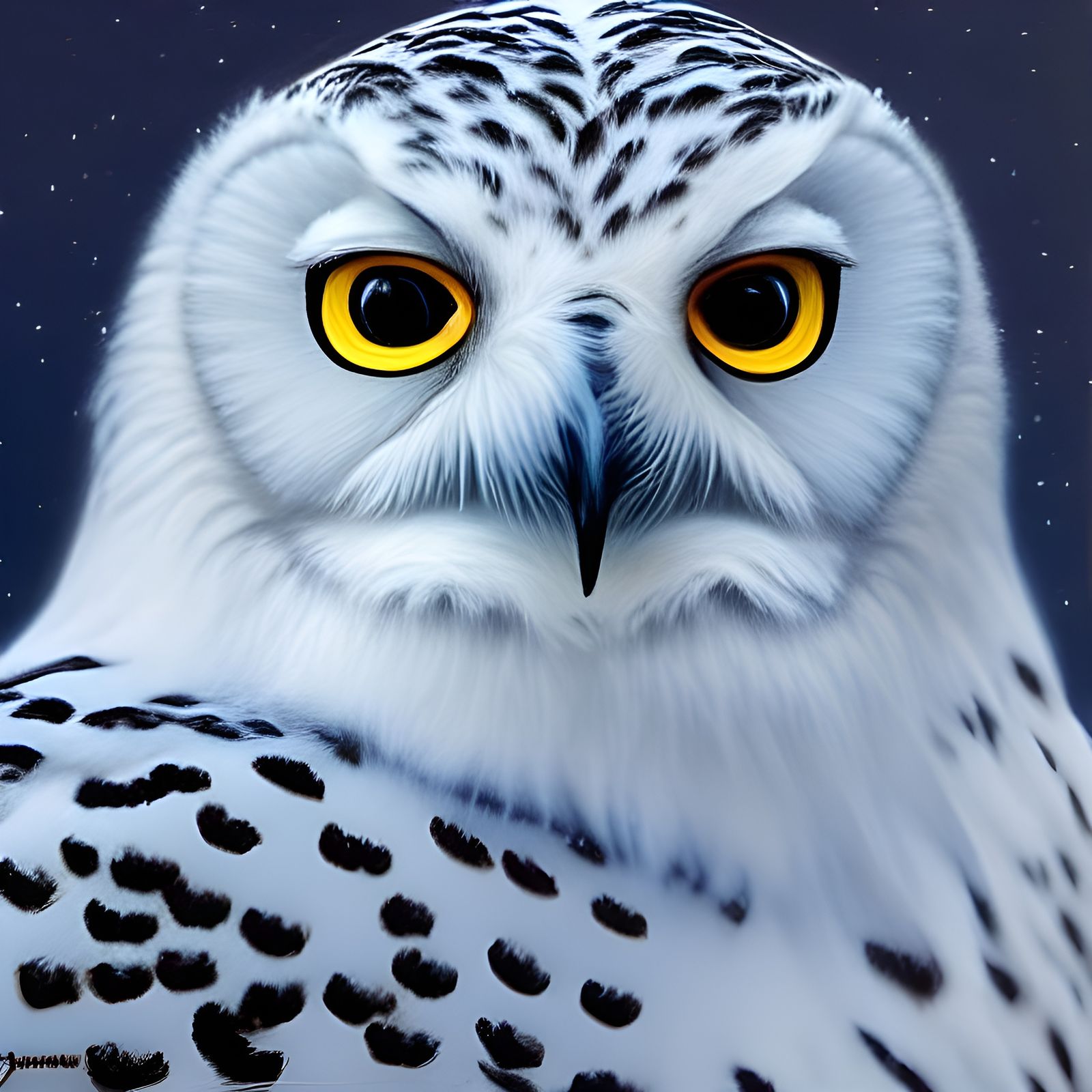 Detailed Snowy Owl Portrait in Winter