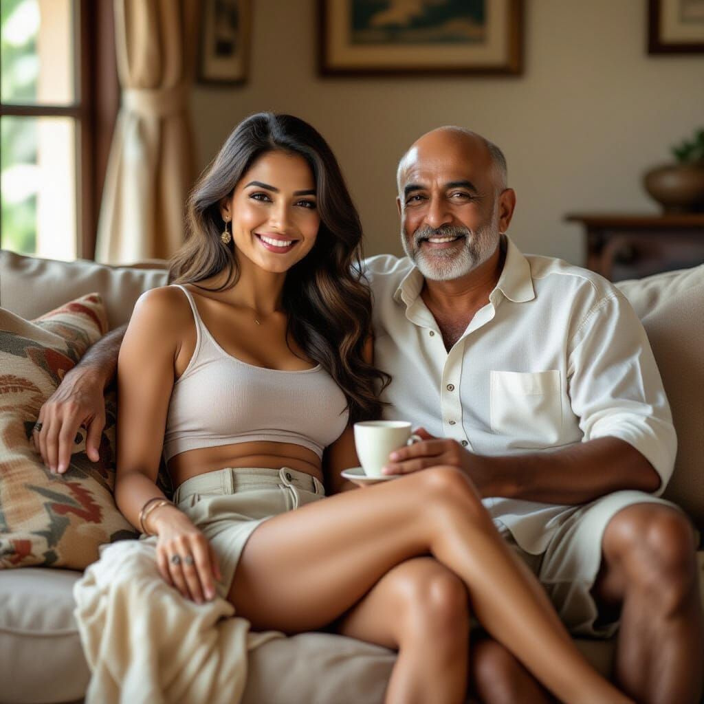 Intimate Portrait of a Woman with Grandfather