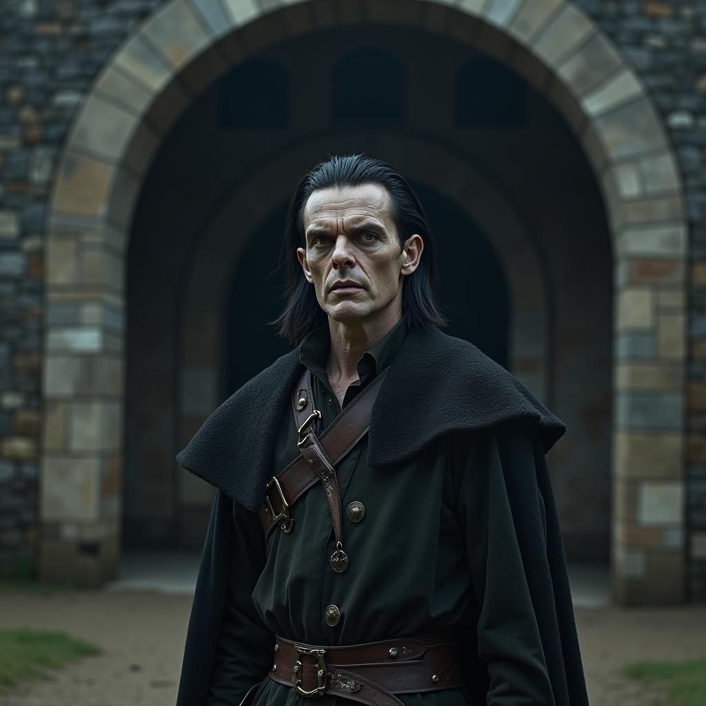Foreboding Medieval Man in Cinematic Lighting