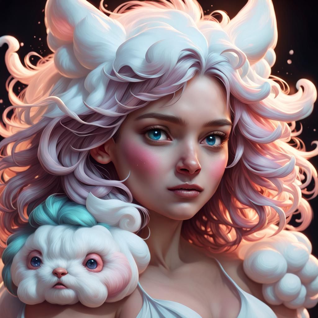 Marshmallow Creatures: Hyperdetailed Digital Art Portrait
