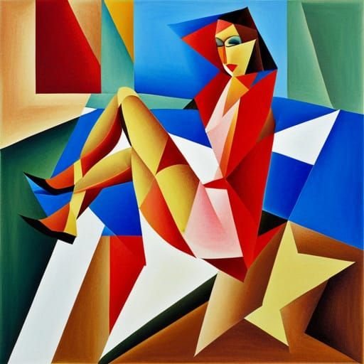 Abstract Butterfly in Cubist Style