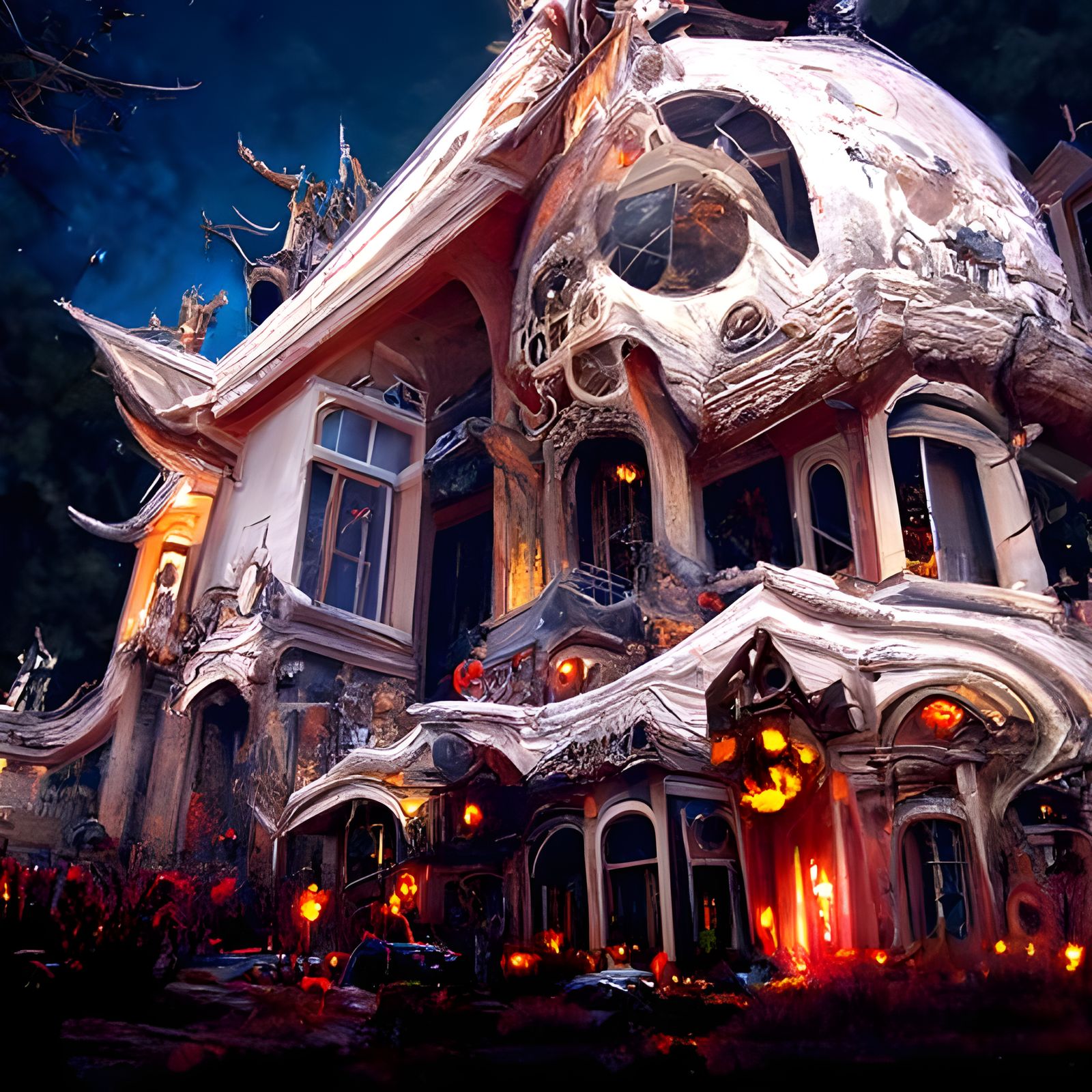 Terrifying Halloween House Painting from a Parallel Universe