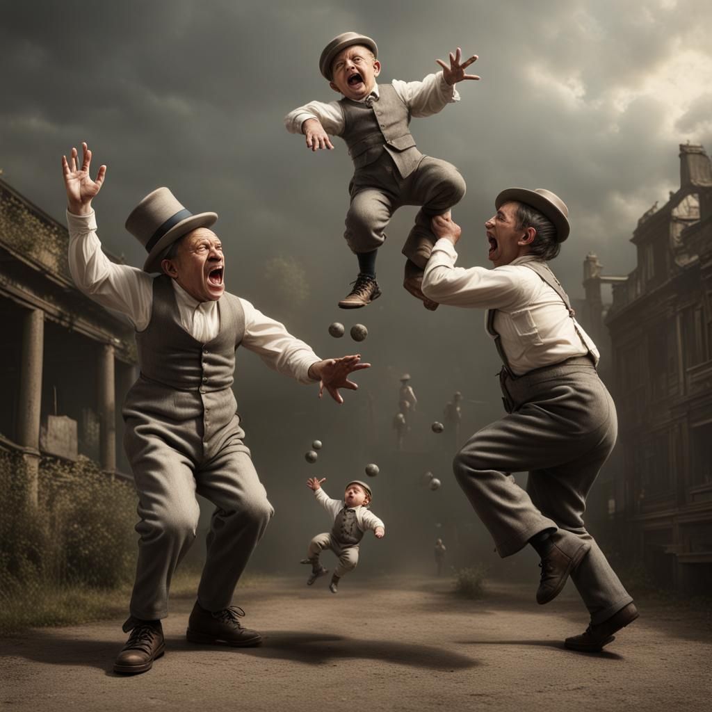 Surreal Lunatics Toss Midgets in Photorealistic Display