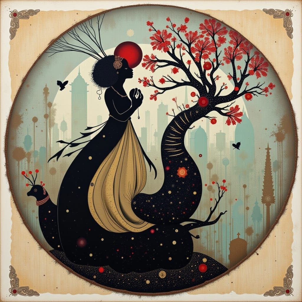 Abstract Portrait with Distorted Features