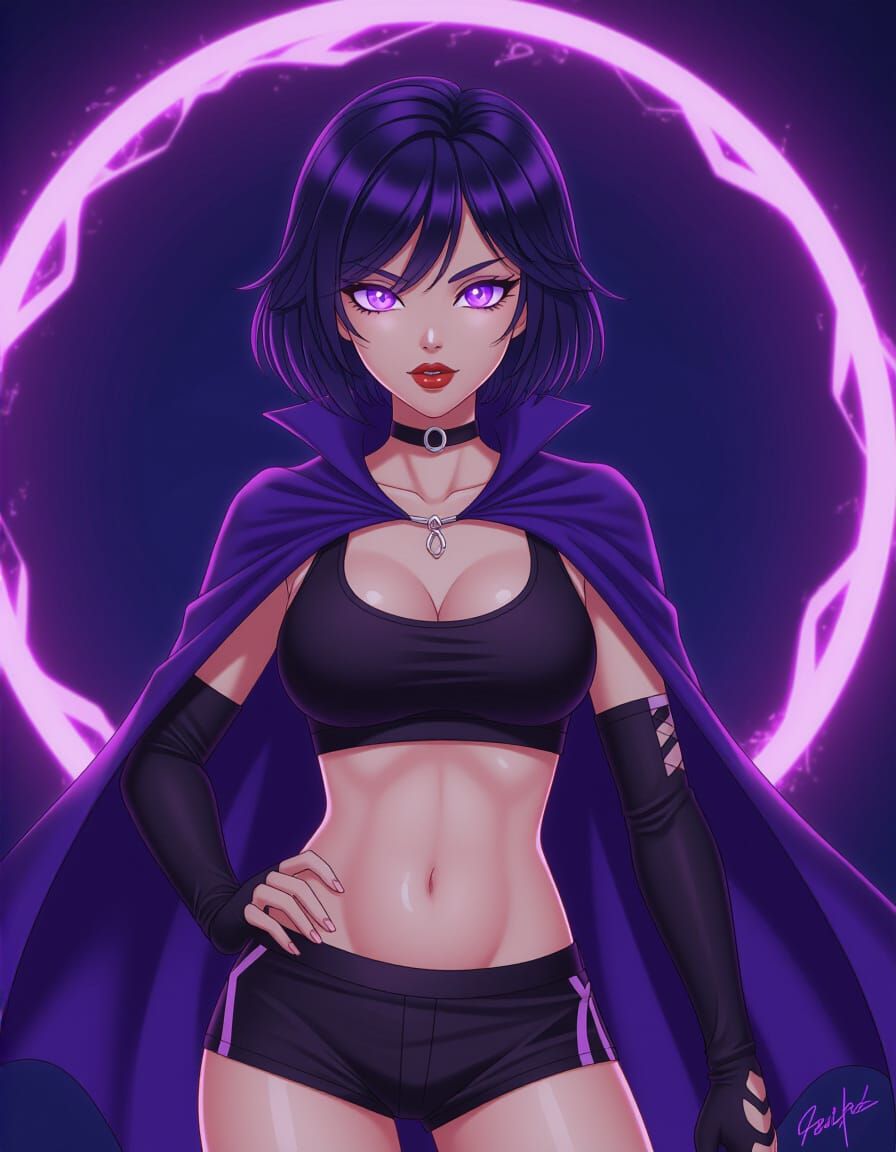 Anime Raven in Astral Dimension, 8K Resolution