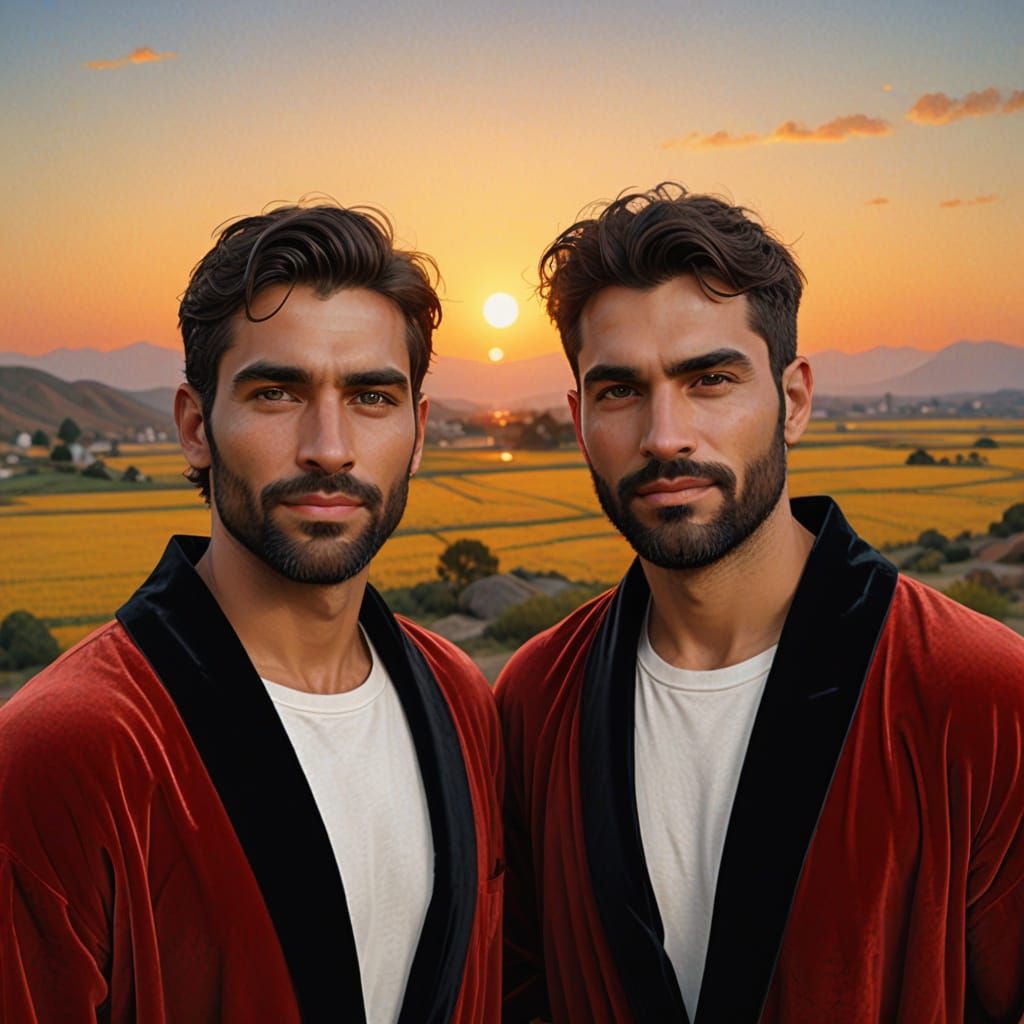 Impressionist Portrait of a Gay Couple in Velvet