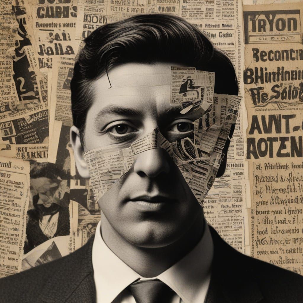 Avant-Garde Portrait in Distressed Collage