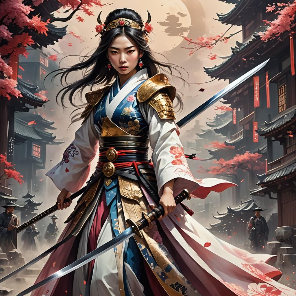 Marvelous Epic Futurism, Beautiful fierce Japanese Princess ...