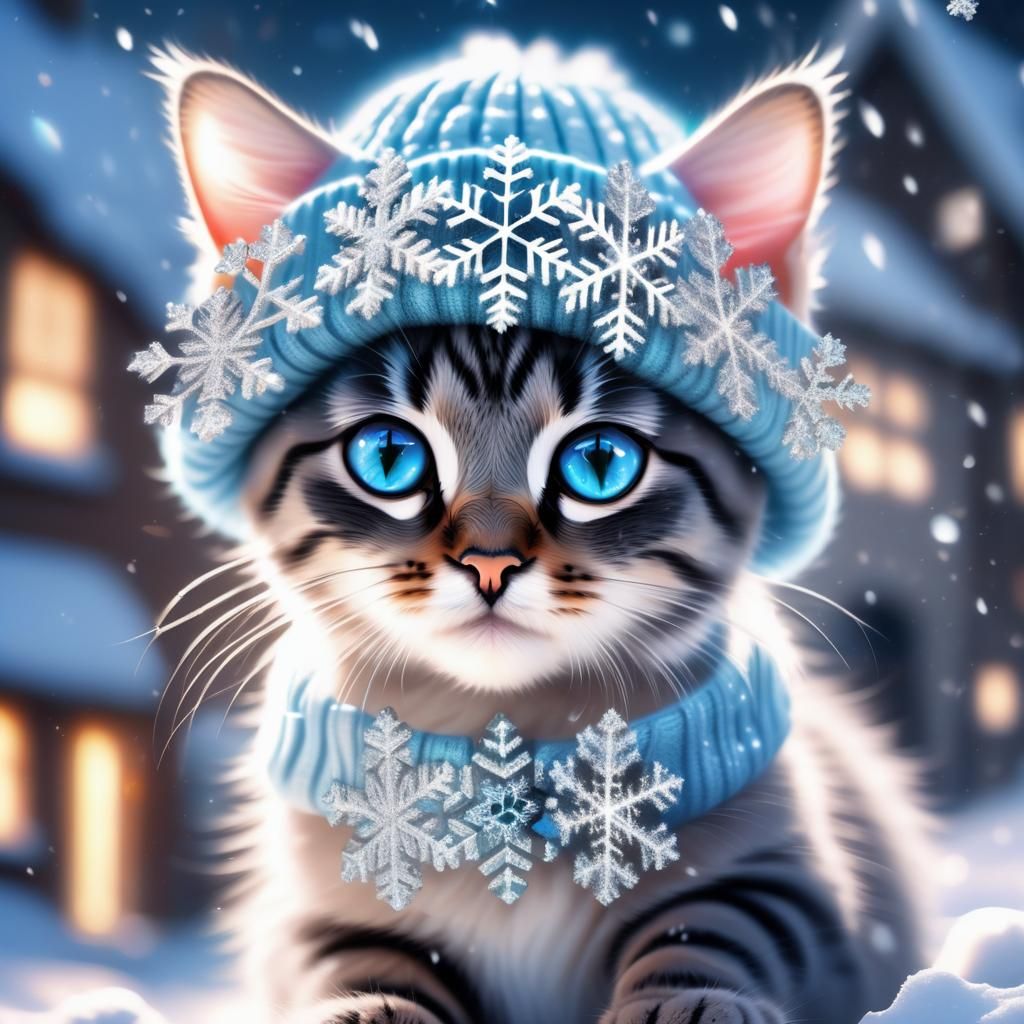 Crystalized puzzle of cute baby cat