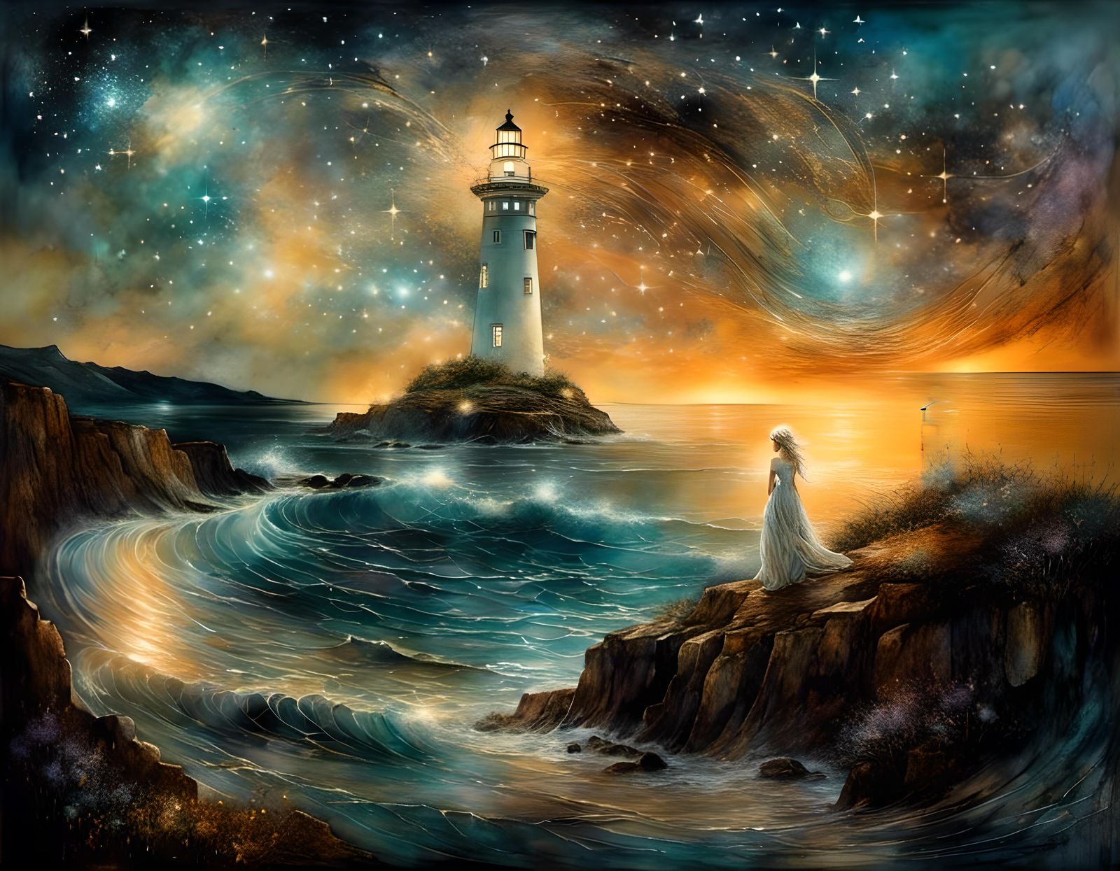 Liquid Ink Ocean Background