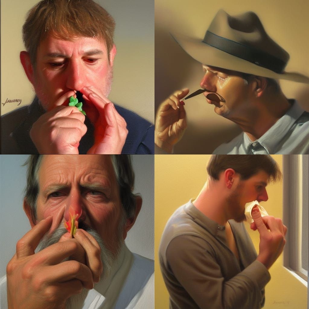 Picking boogers from my nose