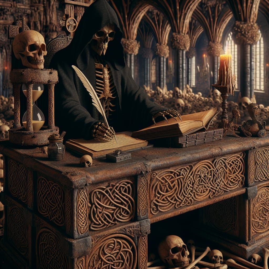 Death Writing in Bone Palace in Otherworld