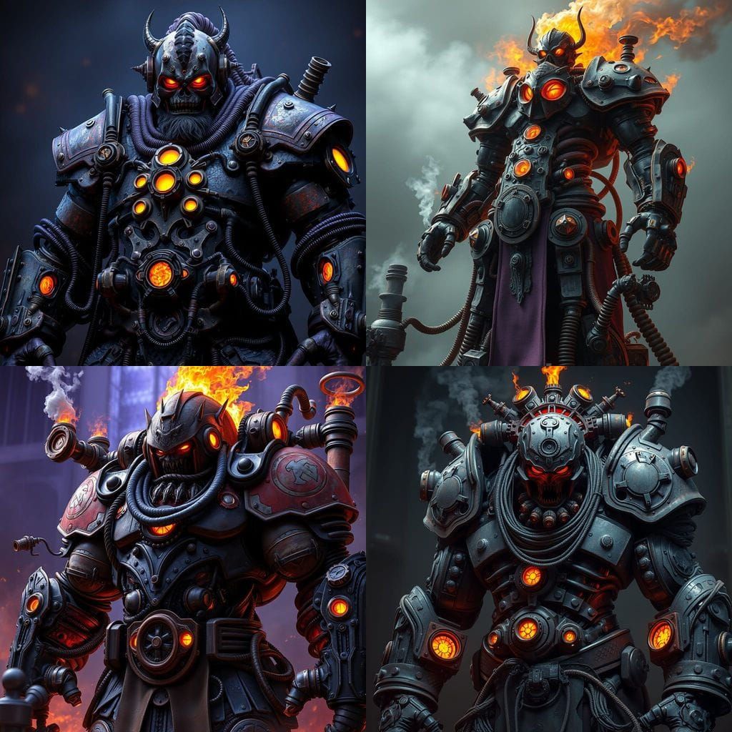 Steampunk Knight in Industrial Gothic Armor