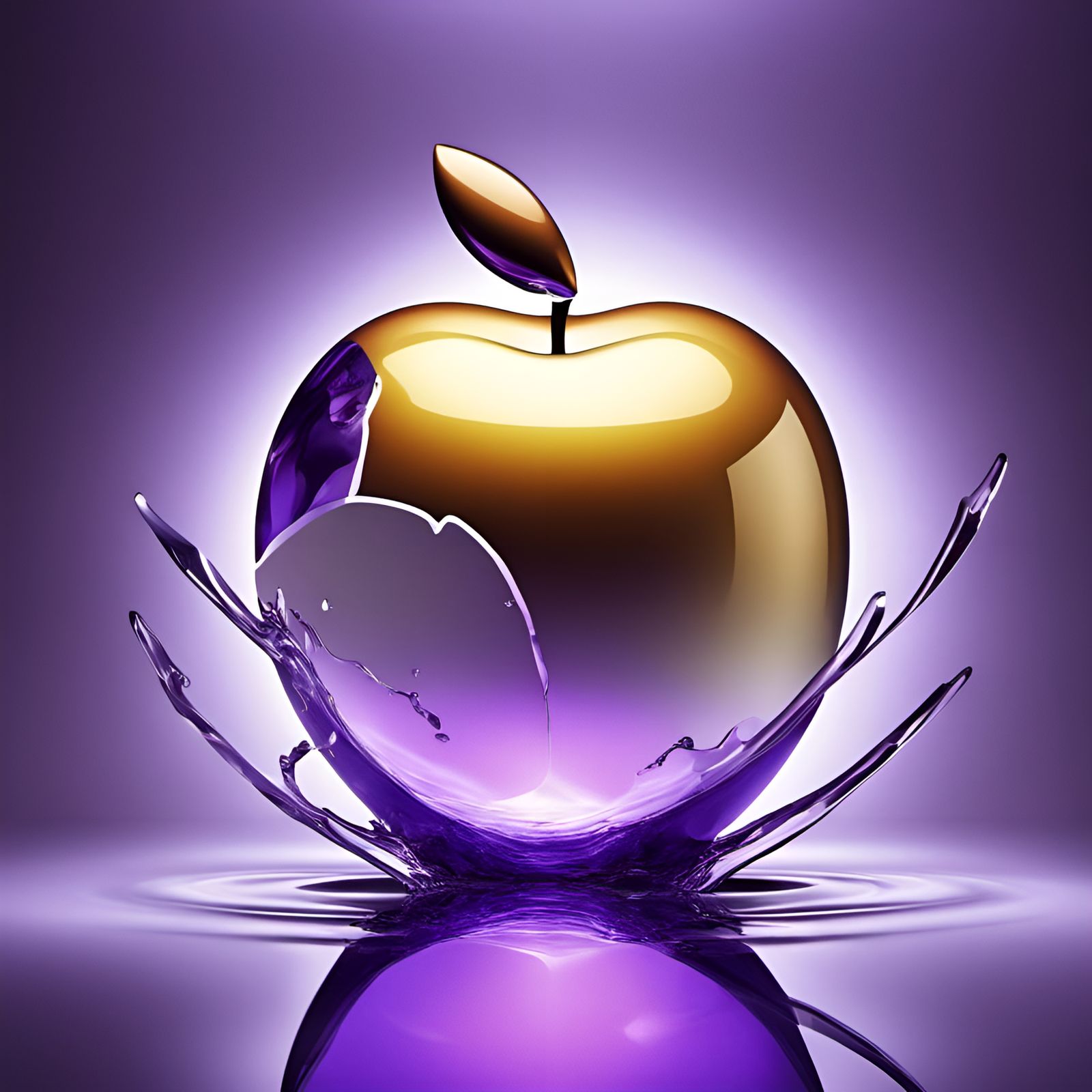 Apple Logo in Eggshell with Holographic Gilding