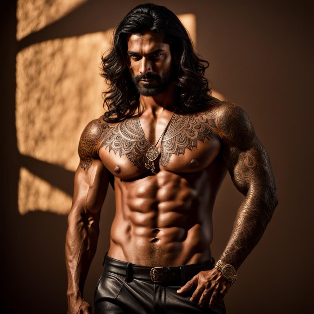 Bollywood Portrait: Handsome Man with Tattoos
