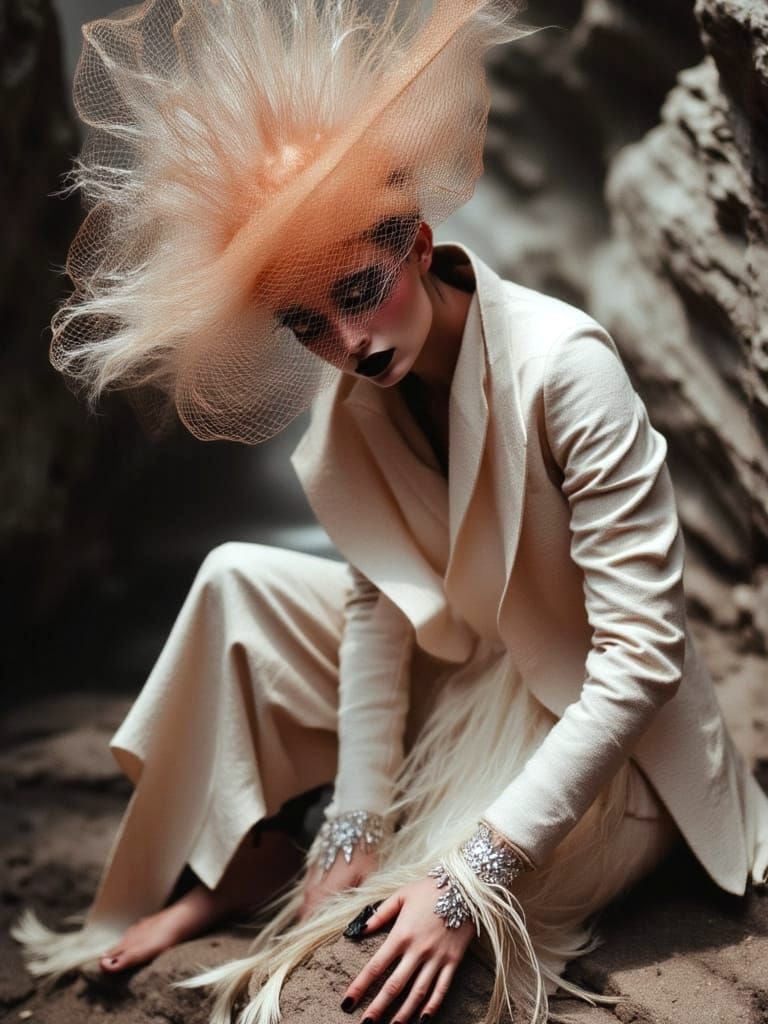 Glamorous Woman in Extravagant Hat: 1930s Vogue