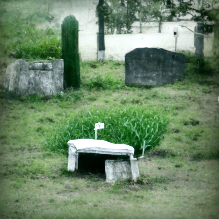 Lonely Grave in Desolate Landscape