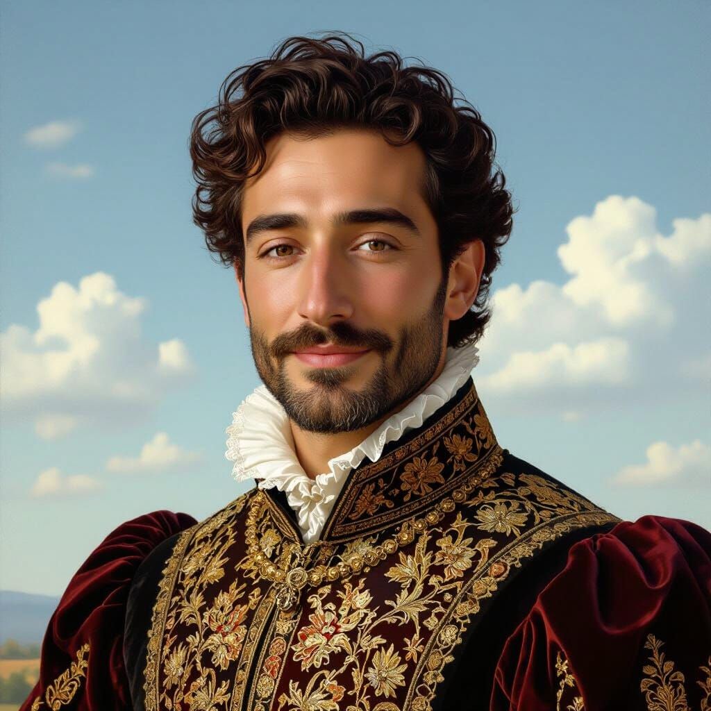 Renaissance Portrait of Roberto Acciaioli in Vivid Colors