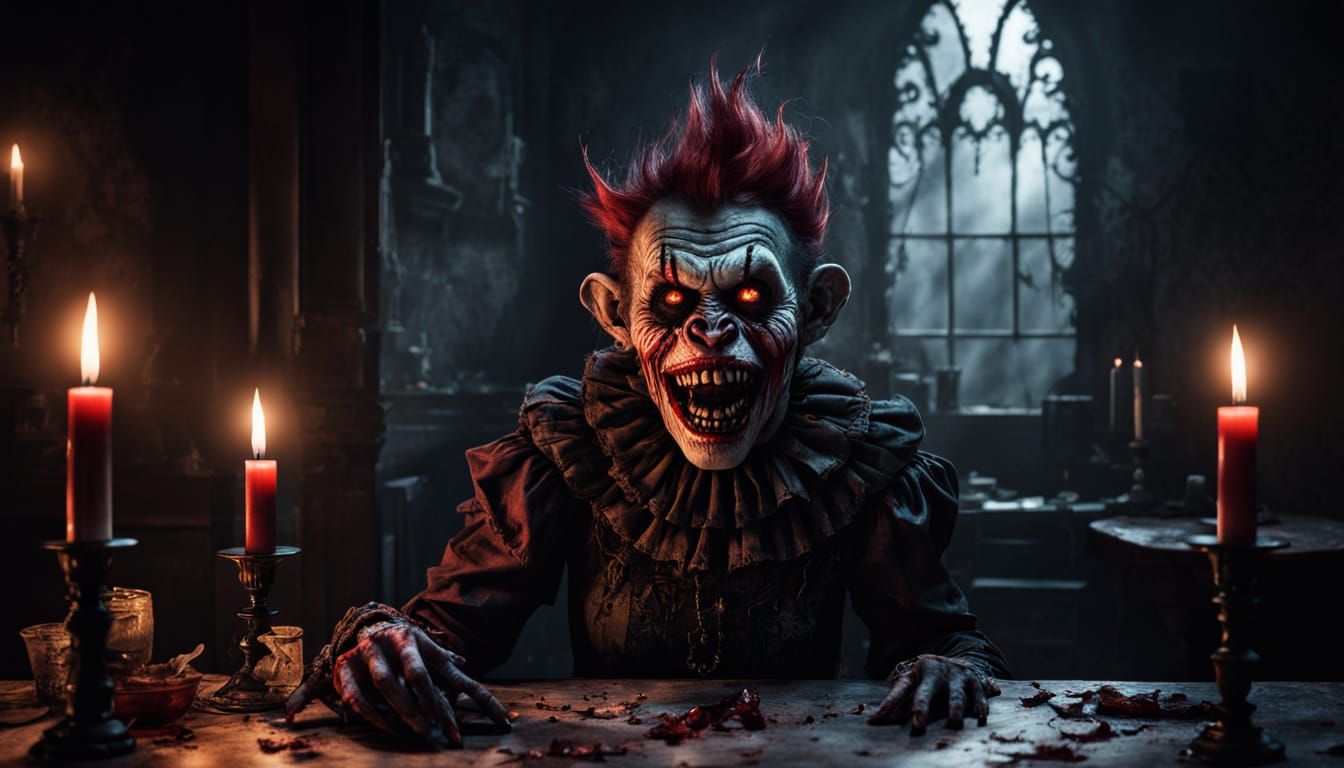 Gothic Horror Zombie Monkey Devil Clown