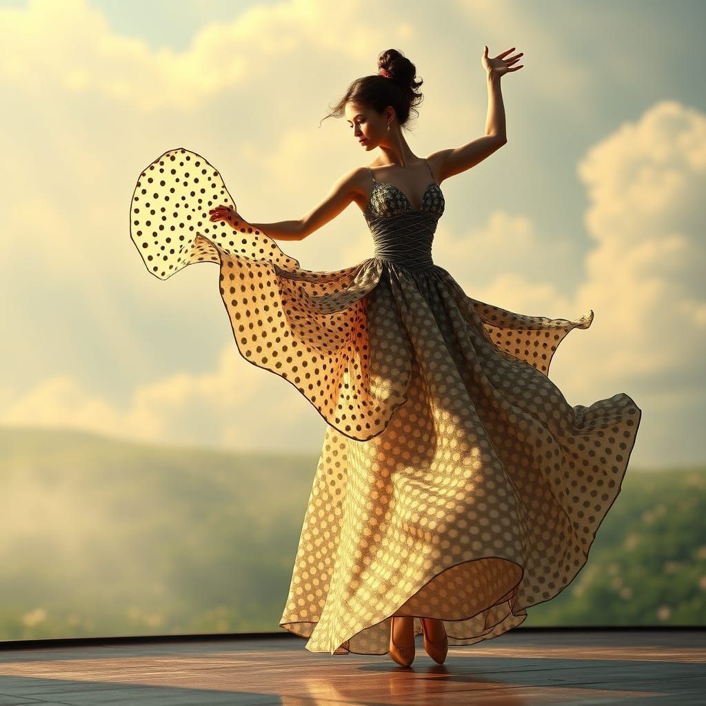 Polka Dot Dancer in Art Nouveau Fantasy Style