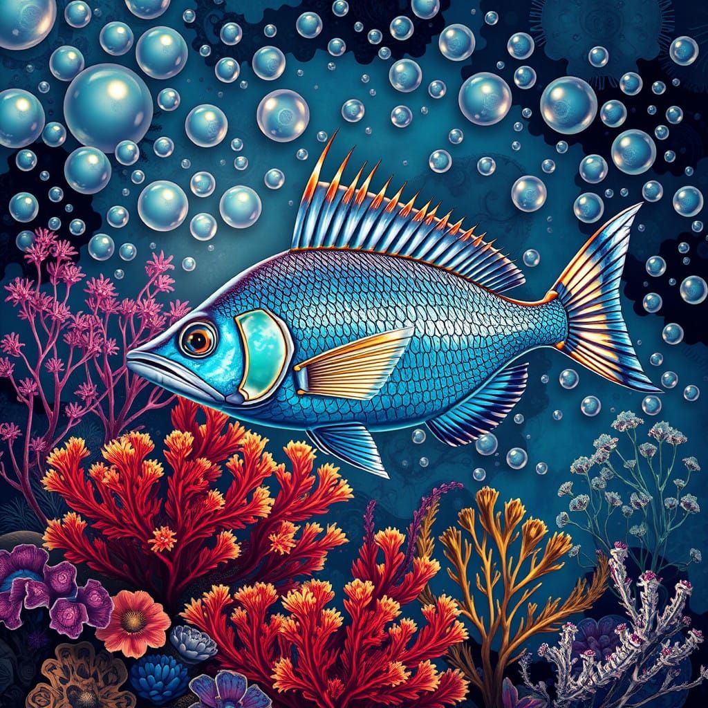 Majestic Javelin Fish in Vibrant Aquatic Wonderland