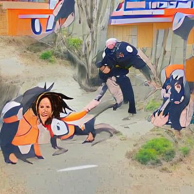 Kamala Harris Arresting Naruto: A Digital Art Piece