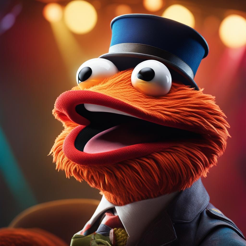Hyperrealistic Goofy Muppet Style Sock Puppet