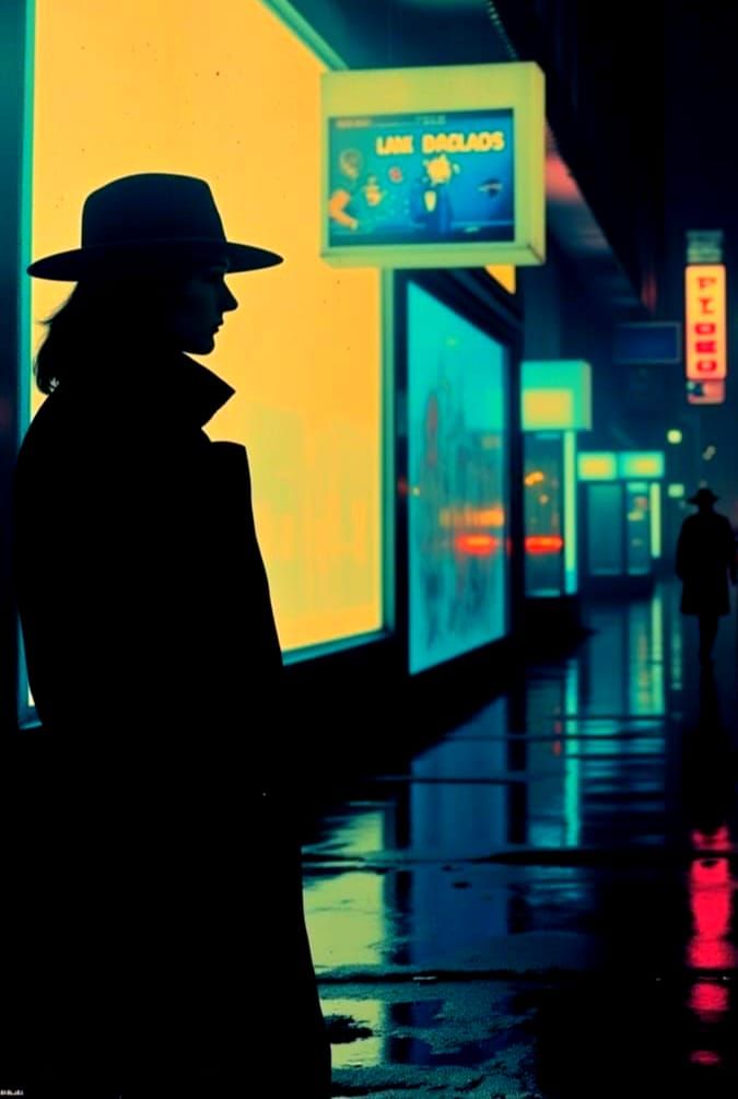 Synthwave Neon Nightlife in Glitch Art Style