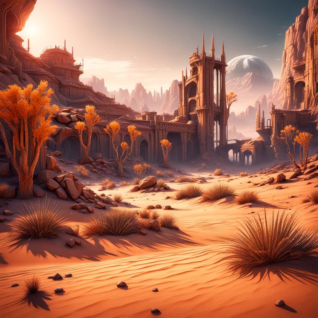 Desert Wasteland: Detailed Matte Painting