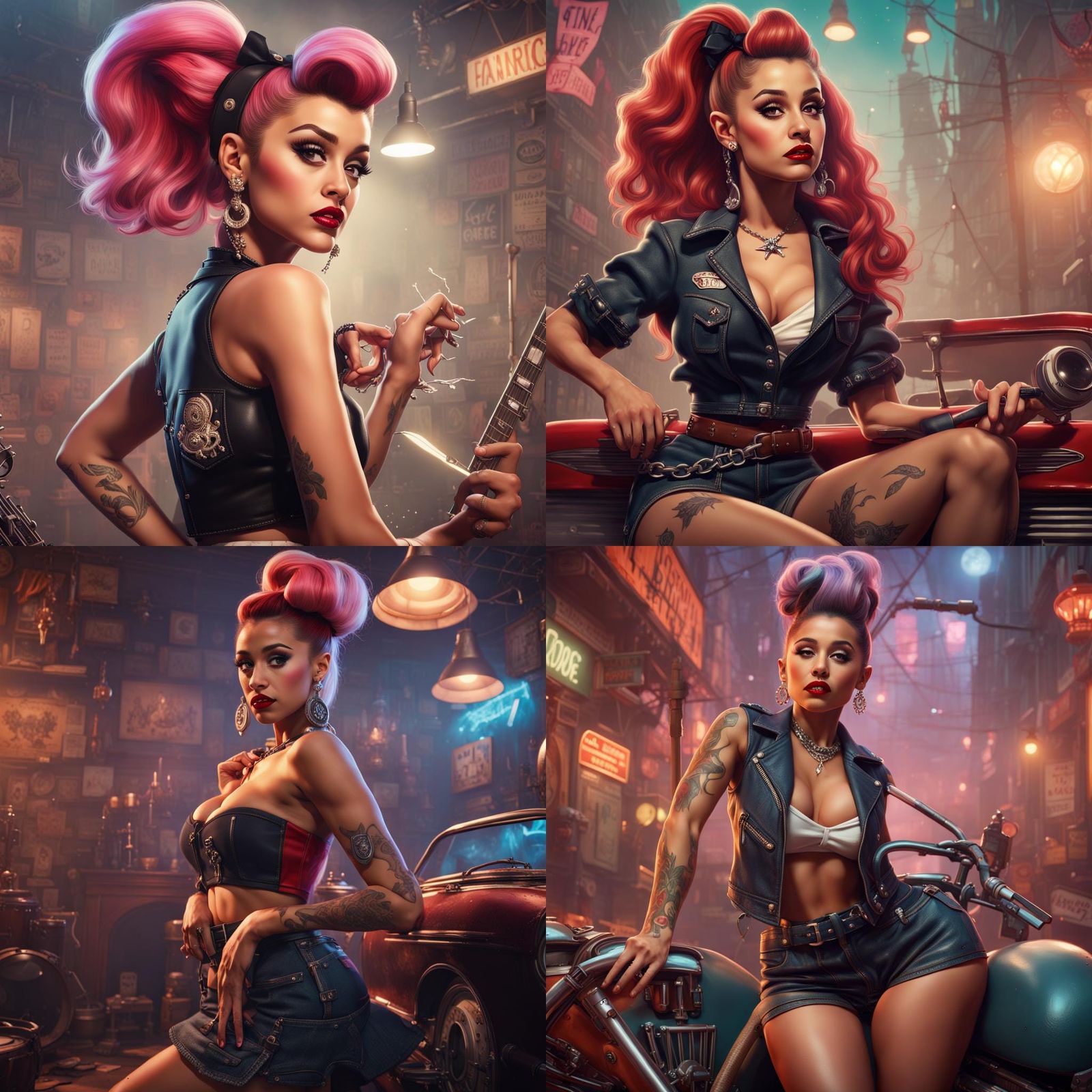 Ariana Grande as Punk Rockabilly Pin-Up