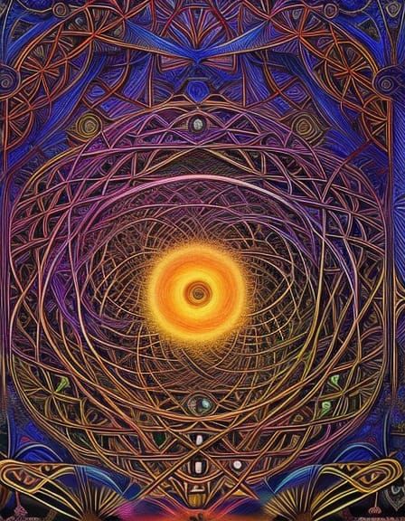 Sunset Wizard Maze: Black and White Vector Art