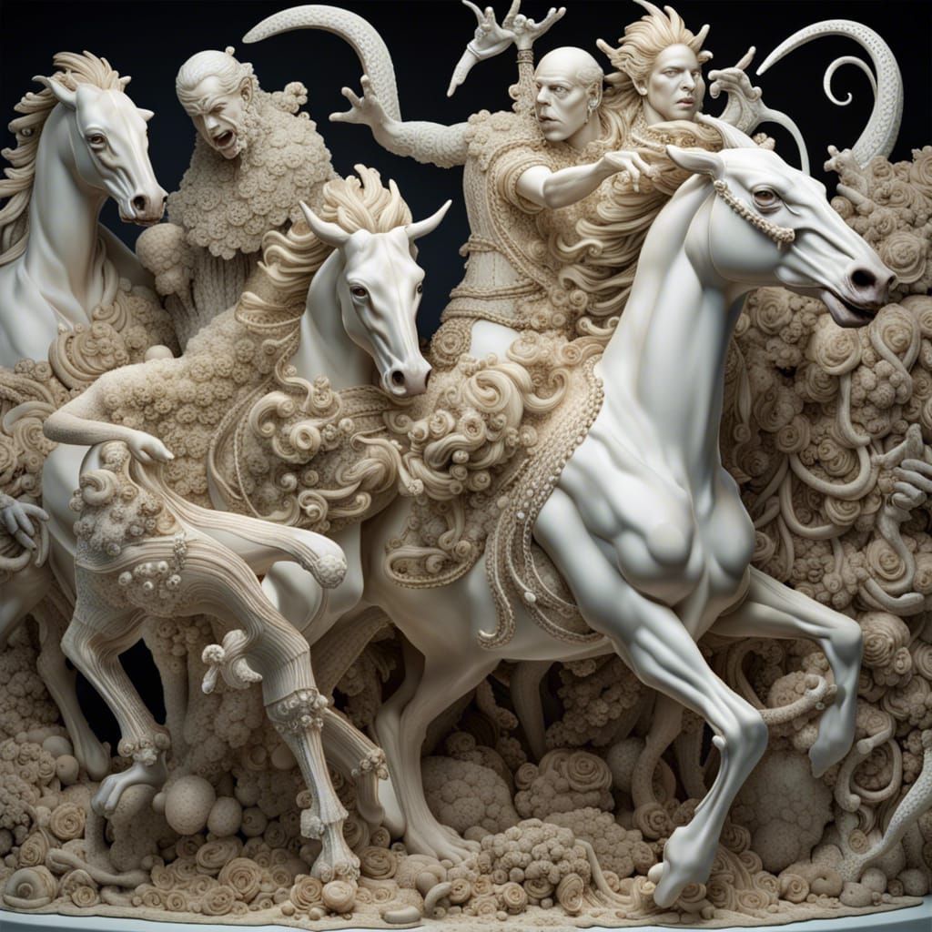 Surreal One-Armed Centaur Offspring: Horror Artwork