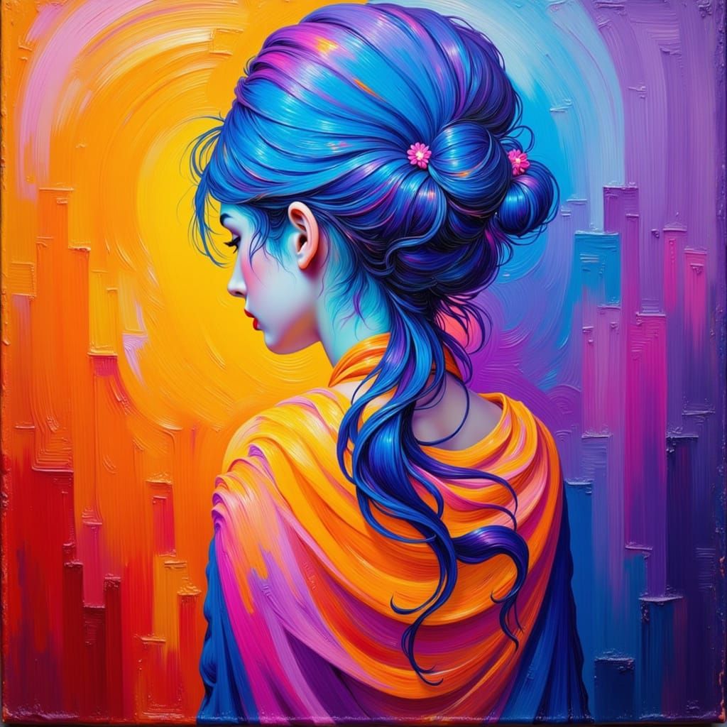 Expressive Oil Painting Reflecting Loss in Impressionist Sty...