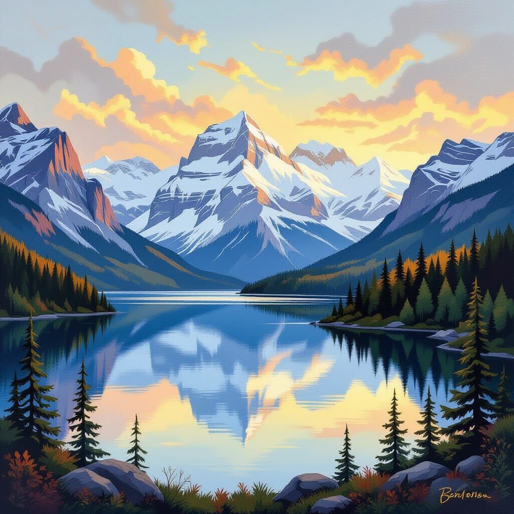 Canadian Wilderness Landscape After Bateman, Carr, and Harri...