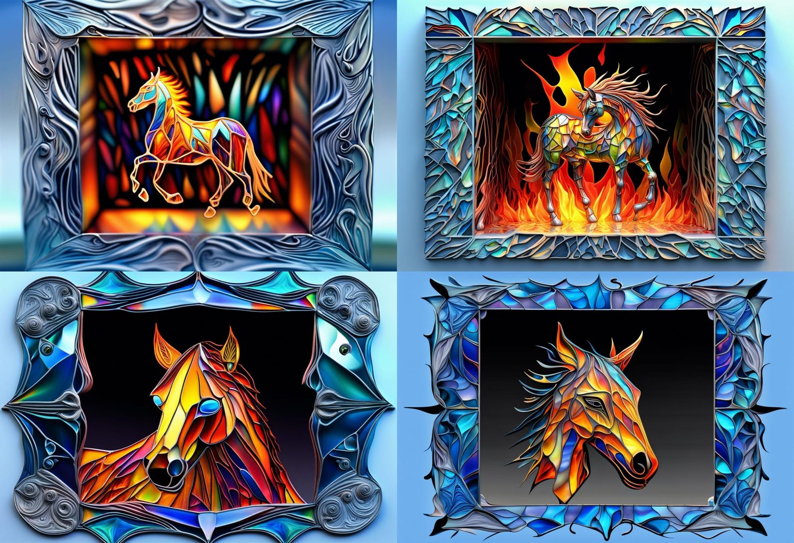 Horse of Iridescent Glass
