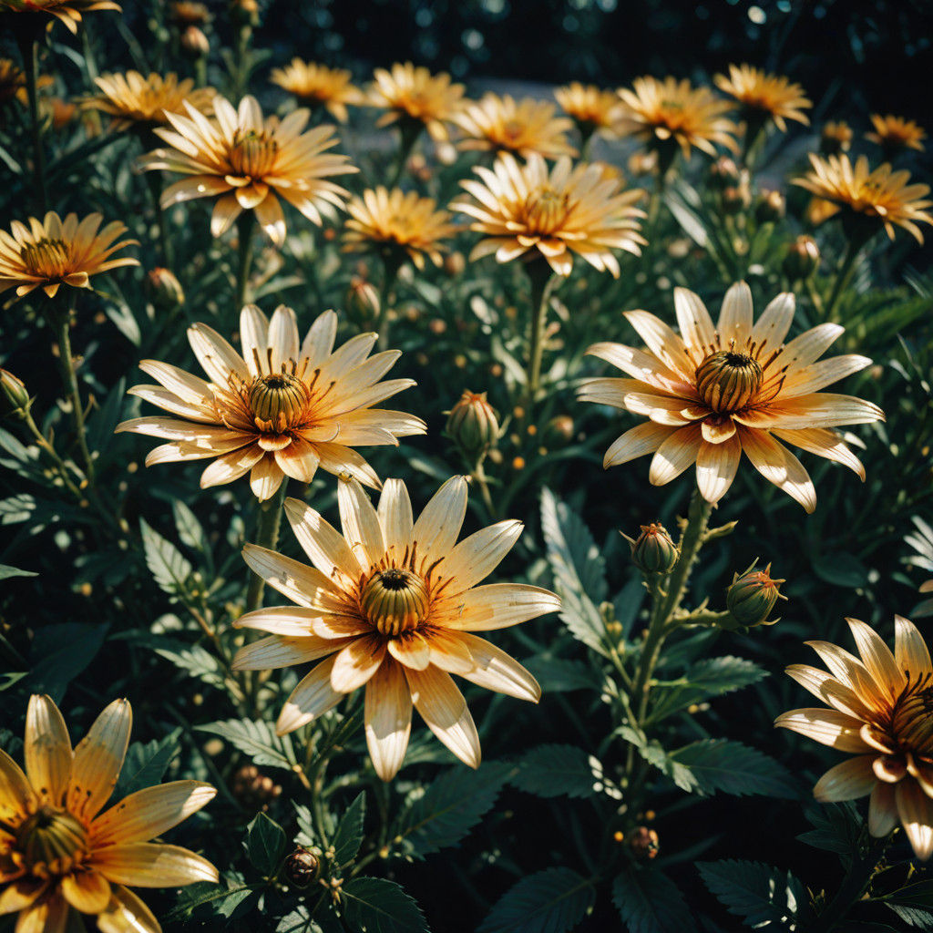 Ethereal Metallic Blooms in Cinematic Film