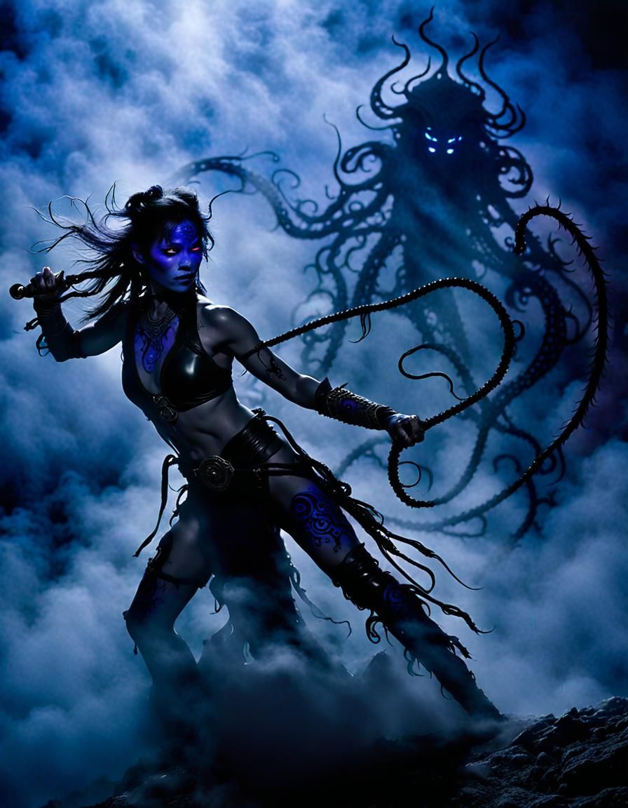 Entangled Demonic Beauty in Art Deco Style