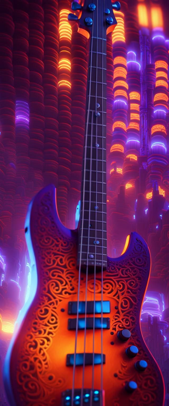 Bass Guitar Robot Transformation in Ancient Temple