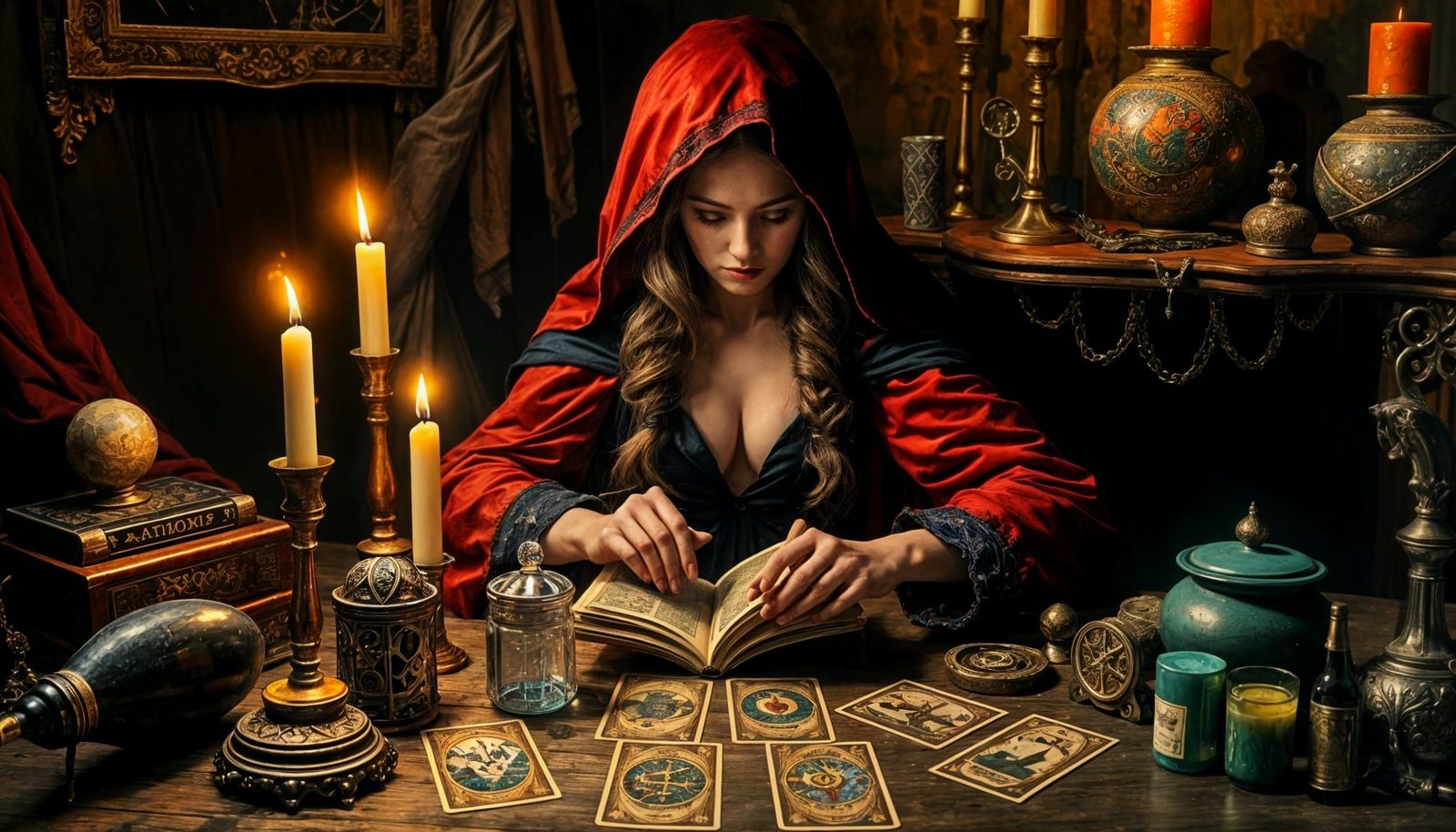 Arcane Fortune Teller in Detailed Matte Painting Style