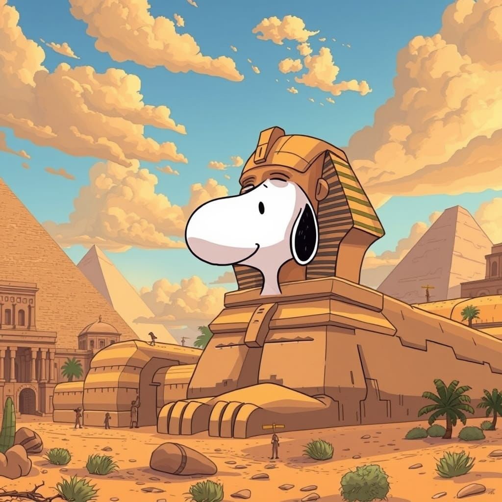 Snoopy Sphinx in Egypt's Valley of Kings