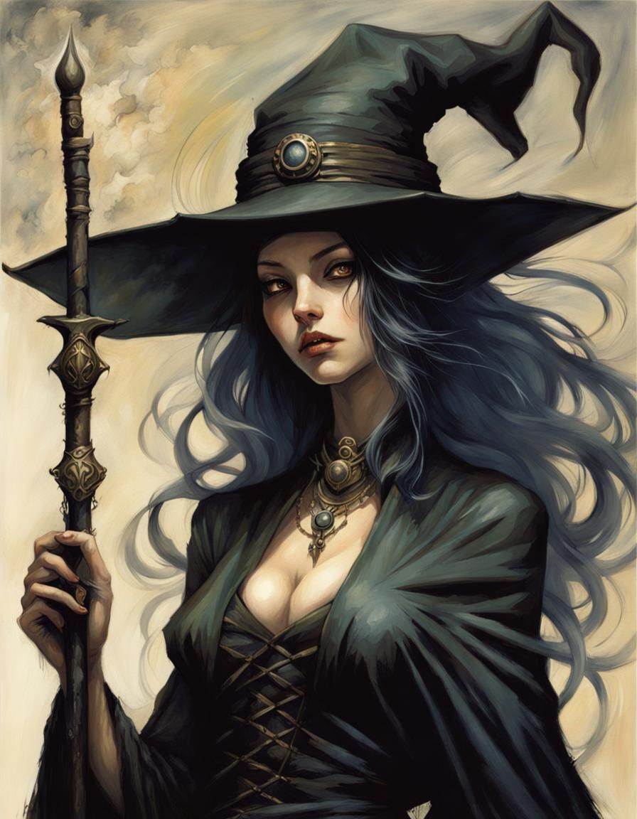 Fantasy Witch in Gerald Brom Style