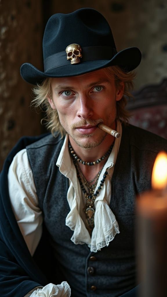 Enigmatic Gentleman in Vintage Dark Formal Attire