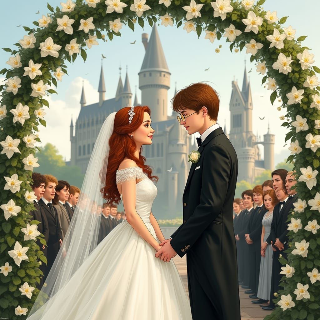 Romantic Wedding at Hogwarts in Whimsical Style