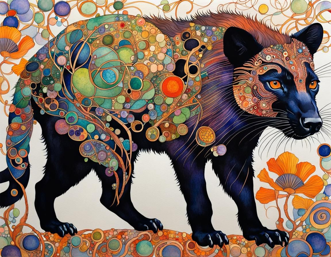 Tasmanian Devil in Art Nouveau Style