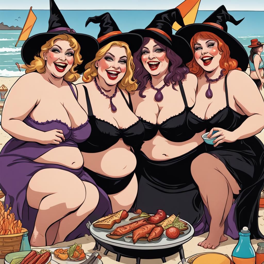 Witches' Beach Cookout: A Cheerful Gathering